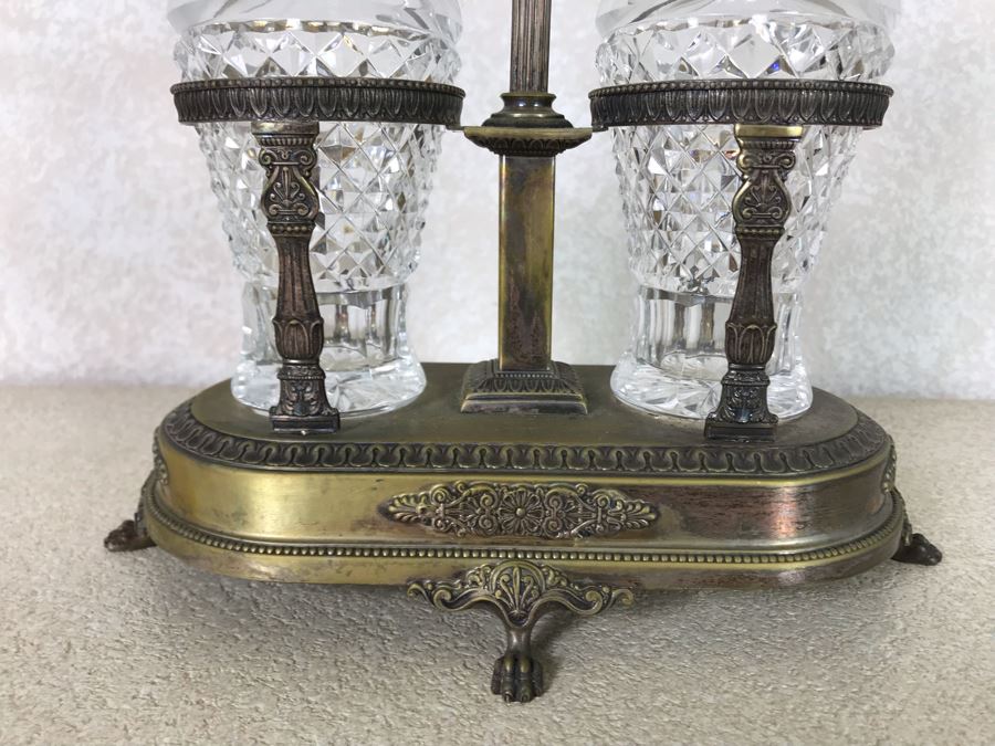 Vintage Italian Neoclassical 800 Silver Hallmarked 20 AL ALESSANDRIA Italy - RICCI & C. S.p.A. Oil And Vinegar Cruet Set 10W X 6D X 13H 620g Silver Weight [Photo 5]
