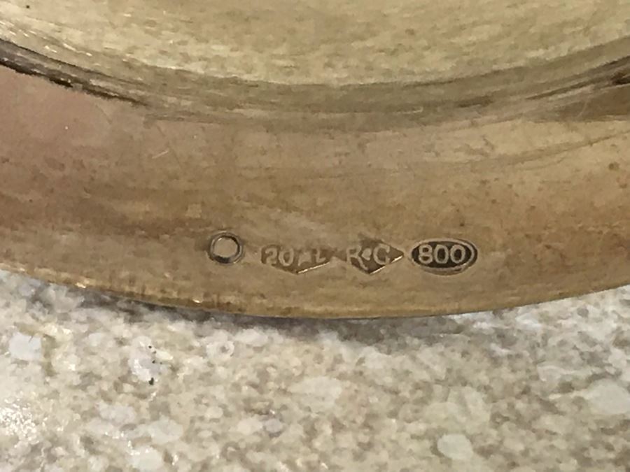 Vintage Italian Neoclassical 800 Silver Hallmarked 20 AL ALESSANDRIA Italy - RICCI & C. S.p.A. Center Bowl With Lid And Pair Of Cups Total Silver Weight 596g [Photo 18]