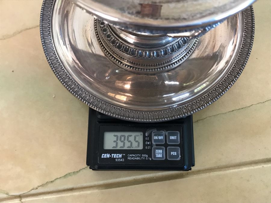 Vintage Italian Neoclassical 800 Silver Hallmarked 20 AL ALESSANDRIA Italy - RICCI & C. S.p.A. Center Bowl With Lid And Pair Of Cups Total Silver Weight 596g [Photo 20]