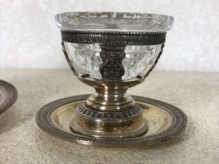 Vintage Italian Neoclassical 800 Silver Hallmarked 20 AL ALESSANDRIA Italy - RICCI & C. S.p.A. Center Bowl With Lid And Pair Of Cups Total Silver Weight 596g [Photo 7]