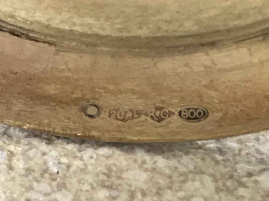 Vintage Italian Neoclassical 800 Silver Hallmarked 20 AL ALESSANDRIA Italy - RICCI & C. S.p.A. Center Bowl With Lid And Pair Of Cups Total Silver Weight 596g [Photo 17]