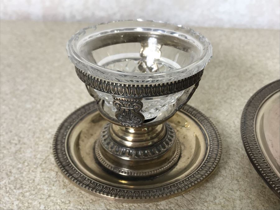 Vintage Italian Neoclassical 800 Silver Hallmarked 20 AL ALESSANDRIA Italy - RICCI & C. S.p.A. Center Bowl With Lid And Pair Of Cups Total Silver Weight 596g [Photo 9]