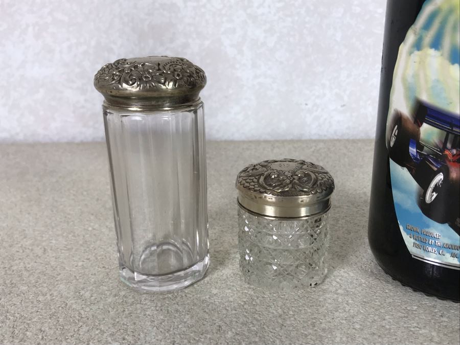 Pair Of Sterling Silver Repousse Lided Bottles 2W 22g [Photo 7]