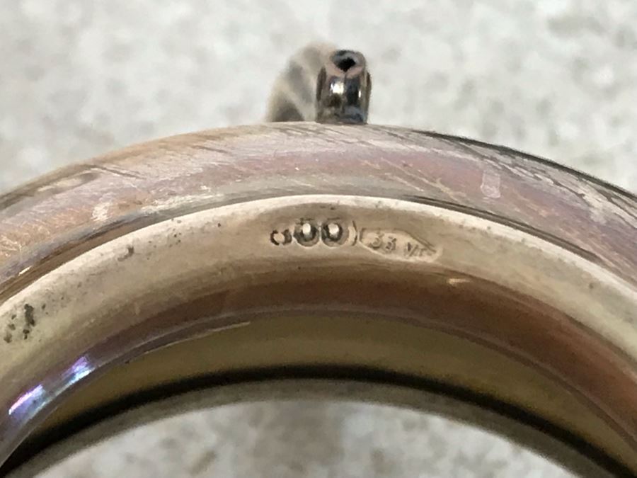 Vintage Italian 800 Demitasse Silver Cups Holders Hallmarked 33 VC - VERCELLI By PASSERA F. LLI di PASSERA Rag. GIULIO & Geom. UMBERTO 4.5W With Six Limoges France Porcelain Demitasse Cups 990g TW [Photo 13]