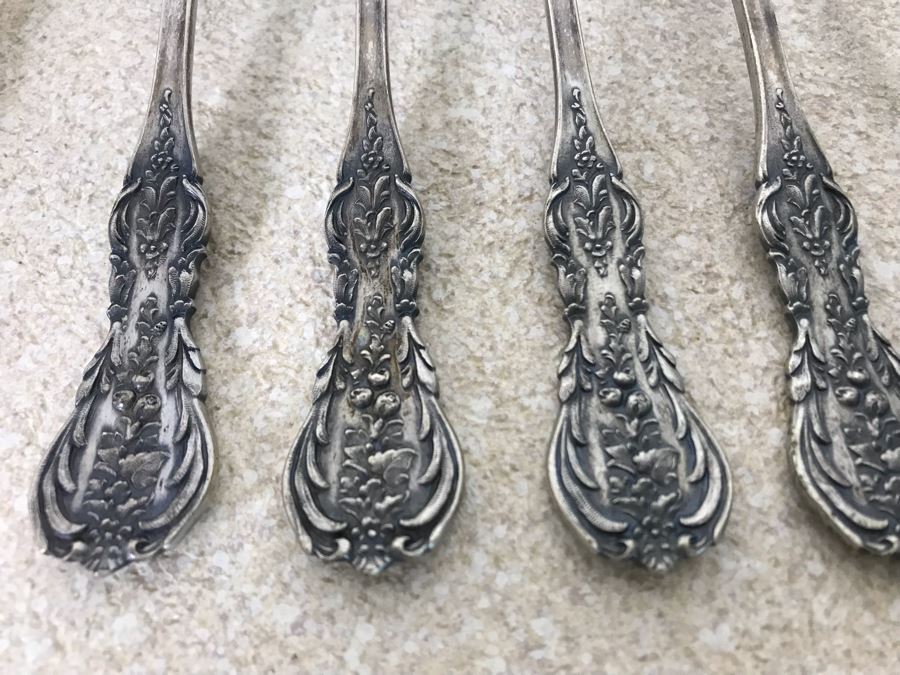 Vintage Italian 800 Silver Twelve Forks And Serving Spoon By A.P.I.S. Hallmarked 72 PA - PALERMO Italy 678g TW [Photo 5]