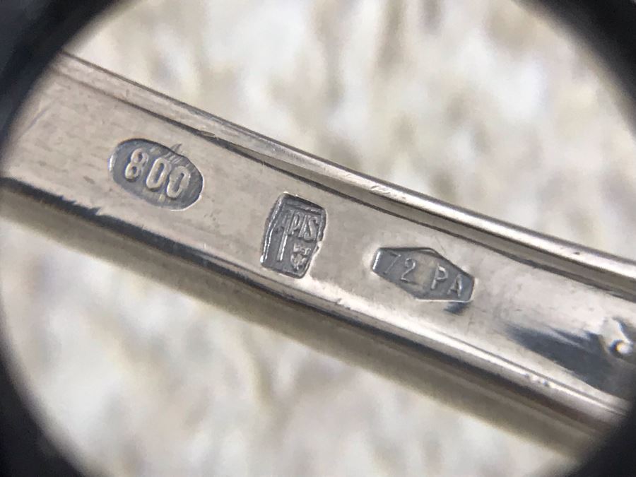 Vintage Italian 800 Silver Twelve Forks And Serving Spoon By A.P.I.S. Hallmarked 72 PA - PALERMO Italy 678g TW [Photo 16]