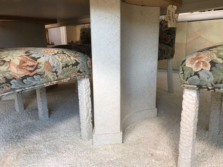 Custom Dining Table With Decoupage Top And Eight Upholstered Dining Chairs 108L X 43W X 29.5H [Photo 13]