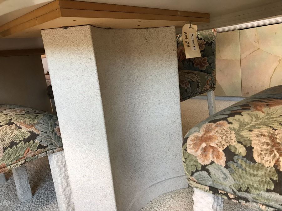 Custom Dining Table With Decoupage Top And Eight Upholstered Dining Chairs 108L X 43W X 29.5H [Photo 12]