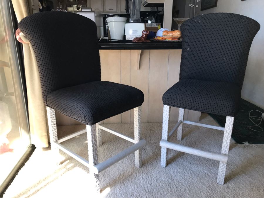 Pair Of Custom Upholstered Barstools [Photo 3]