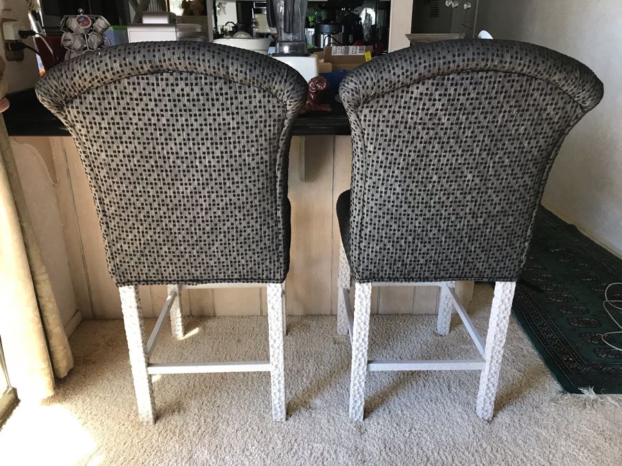 Pair Of Custom Upholstered Barstools [Photo 2]