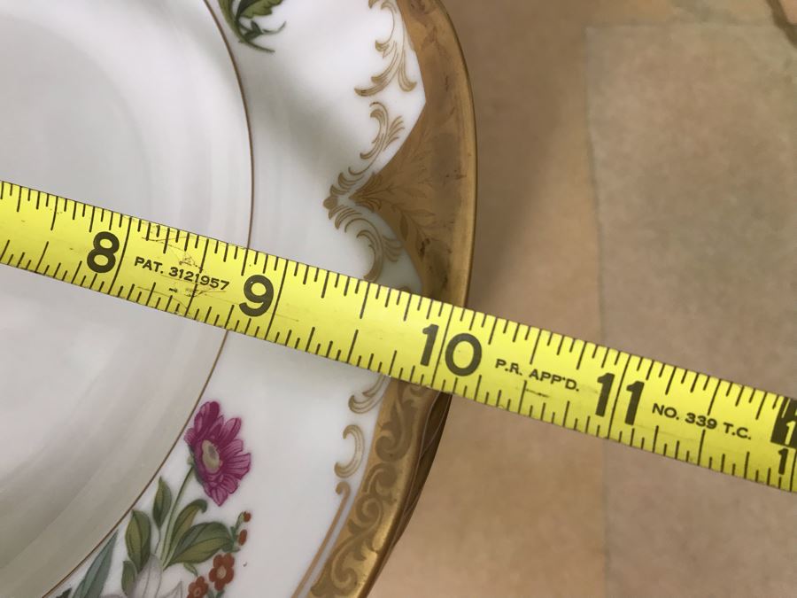 Pirkenhammer Czechoslovakia Fine Bohemian China Avignon Pattern Gold Rim Elegantly Decorated Includes Three Serving Platters, Soup Tureen, Gravy Boat, Dishes, Bowls Apx 55 Pieces From Getty Estate In Italy [Photo 26]