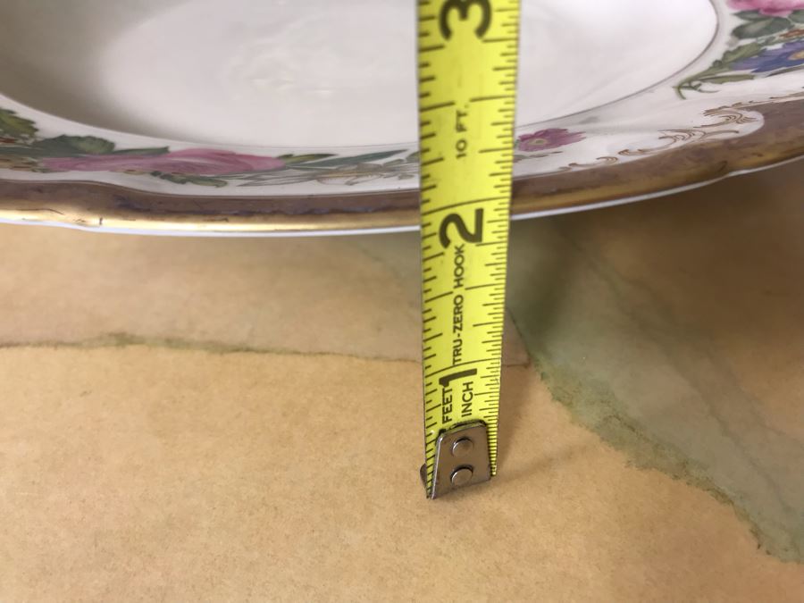 Pirkenhammer Czechoslovakia Fine Bohemian China Avignon Pattern Gold Rim Elegantly Decorated Includes Three Serving Platters, Soup Tureen, Gravy Boat, Dishes, Bowls Apx 55 Pieces From Getty Estate In Italy [Photo 11]