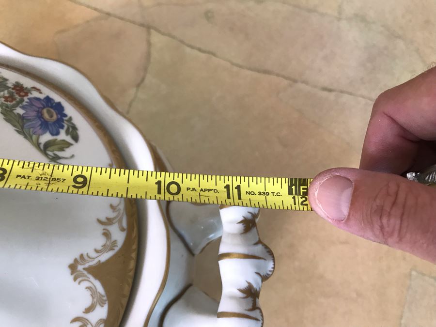 Pirkenhammer Czechoslovakia Fine Bohemian China Avignon Pattern Gold Rim Elegantly Decorated Includes Three Serving Platters, Soup Tureen, Gravy Boat, Dishes, Bowls Apx 55 Pieces From Getty Estate In Italy [Photo 39]