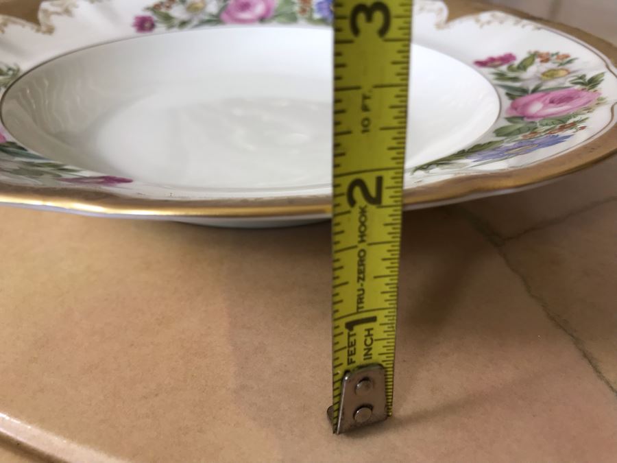 Pirkenhammer Czechoslovakia Fine Bohemian China Avignon Pattern Gold Rim Elegantly Decorated Includes Three Serving Platters, Soup Tureen, Gravy Boat, Dishes, Bowls Apx 55 Pieces From Getty Estate In Italy [Photo 27]