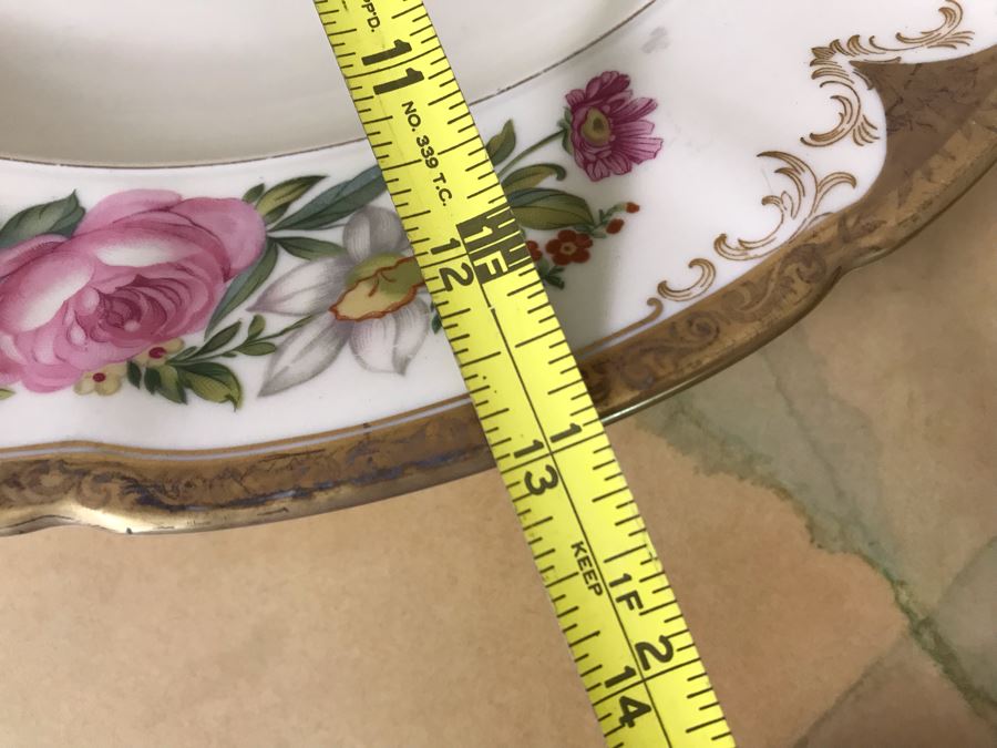 Pirkenhammer Czechoslovakia Fine Bohemian China Avignon Pattern Gold Rim Elegantly Decorated Includes Three Serving Platters, Soup Tureen, Gravy Boat, Dishes, Bowls Apx 55 Pieces From Getty Estate In Italy [Photo 10]