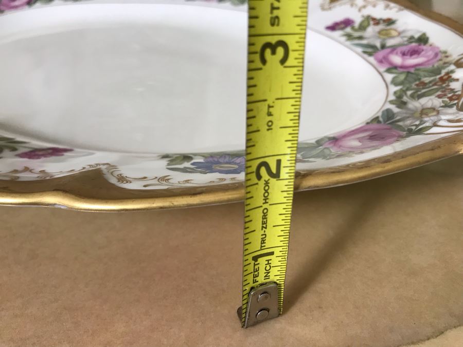 Pirkenhammer Czechoslovakia Fine Bohemian China Avignon Pattern Gold Rim Elegantly Decorated Includes Three Serving Platters, Soup Tureen, Gravy Boat, Dishes, Bowls Apx 55 Pieces From Getty Estate In Italy [Photo 23]