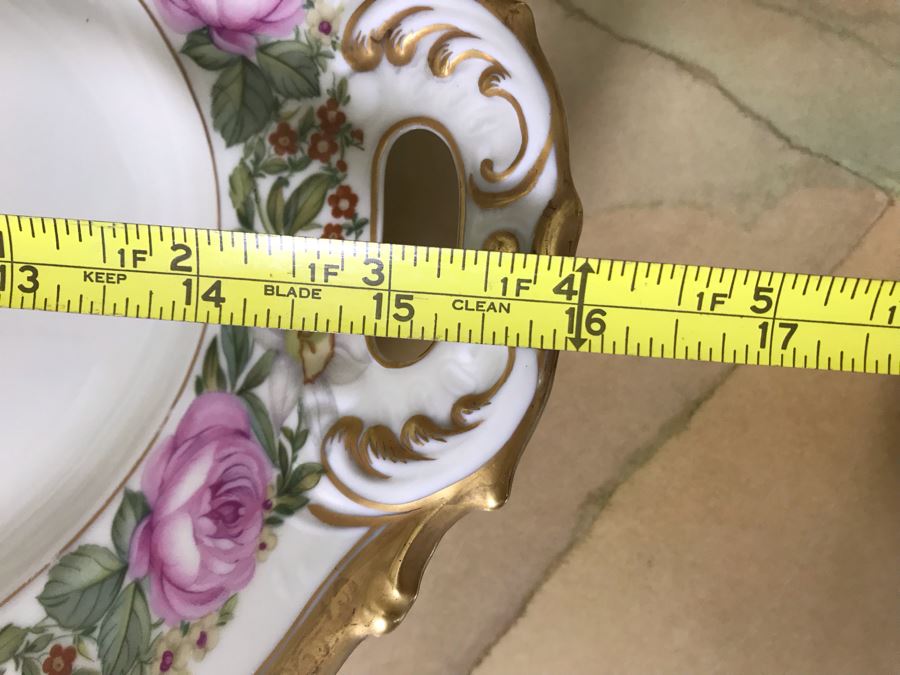 Pirkenhammer Czechoslovakia Fine Bohemian China Avignon Pattern Gold Rim Elegantly Decorated Includes Three Serving Platters, Soup Tureen, Gravy Boat, Dishes, Bowls Apx 55 Pieces From Getty Estate In Italy [Photo 21]