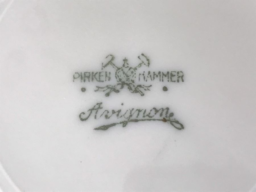 Pirkenhammer Czechoslovakia Fine Bohemian China Avignon Pattern Gold Rim Elegantly Decorated Includes Three Serving Platters, Soup Tureen, Gravy Boat, Dishes, Bowls Apx 55 Pieces From Getty Estate In Italy [Photo 28]