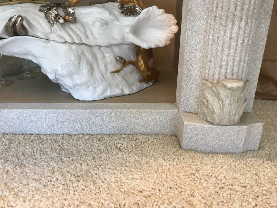 Large Custom 3-Piece China Cabinet Buffet Server With Two Taller End Unit Shelves With Overhead Lighting 54W X 24D X 96H And Center Server 84W X 21D [Photo 14]