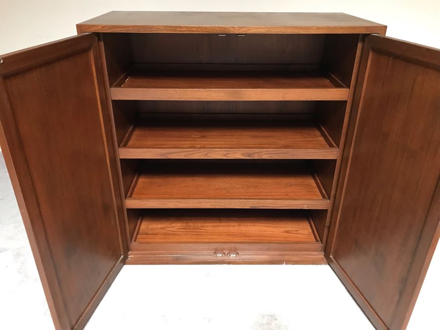 JUST ADDED - Solid Wood Chinese Cabinet Dresser With Four Sliding Drawers Very Heavy 45W X 21D X 46H [Photo 2]