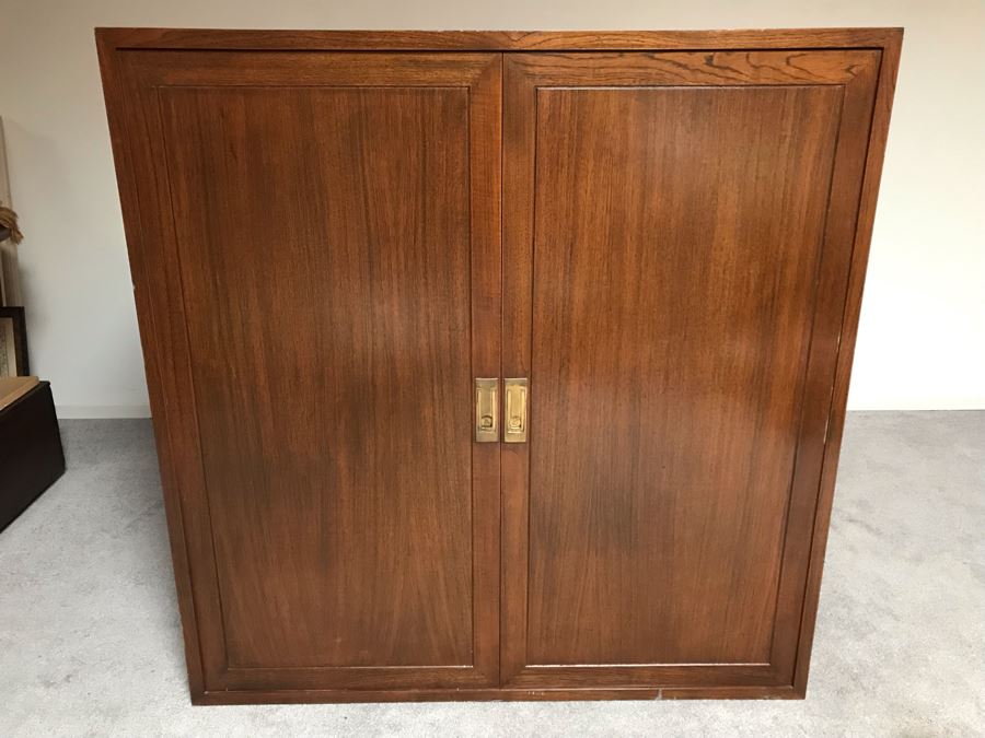 JUST ADDED - Solid Wood Chinese Cabinet Dresser With Four Sliding Drawers Very Heavy 45W X 21D X 46H [Photo 1]