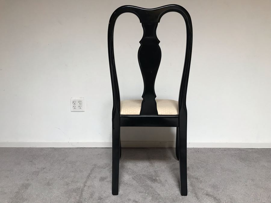JUST ADDED - Italian Black Lacquer Wooden Side Chair [Photo 4]