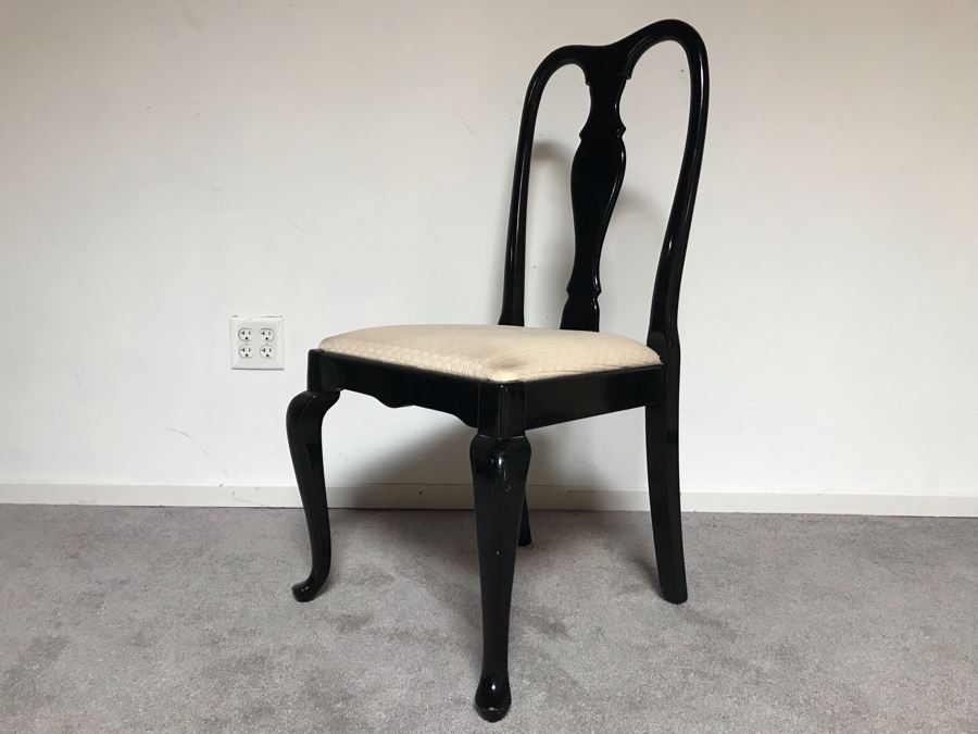 JUST ADDED - Italian Black Lacquer Wooden Side Chair [Photo 3]