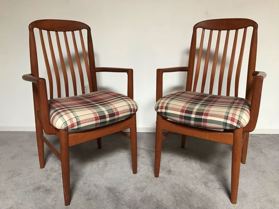 JUST ADDED - Pair Of Danish Modern Armchairs