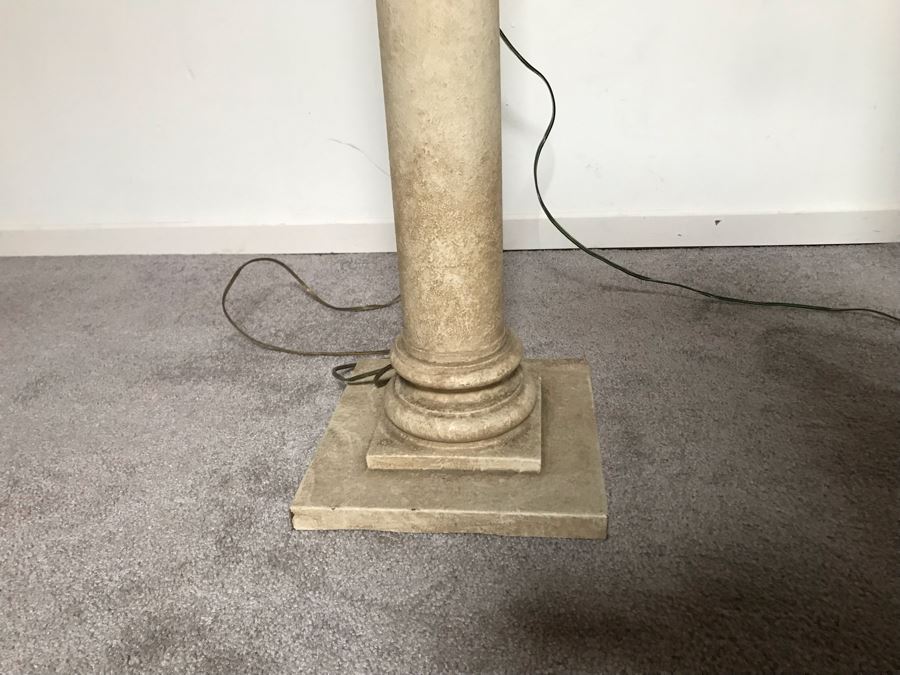JUST ADDED - Pair Of Column Design Resin Floor Lamps 67H And 63H [Photo 6]