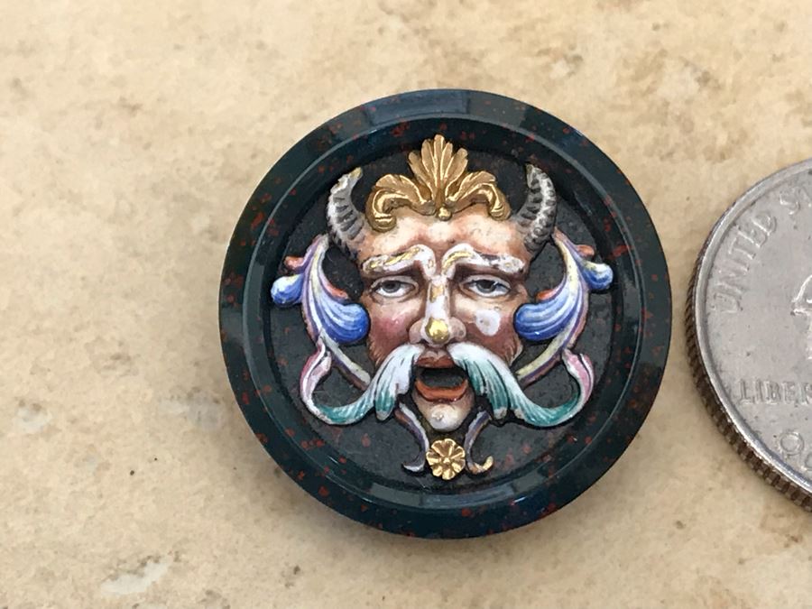 JUST ADDED - Vintage Hand Painted Pin Brooch [Photo 3]