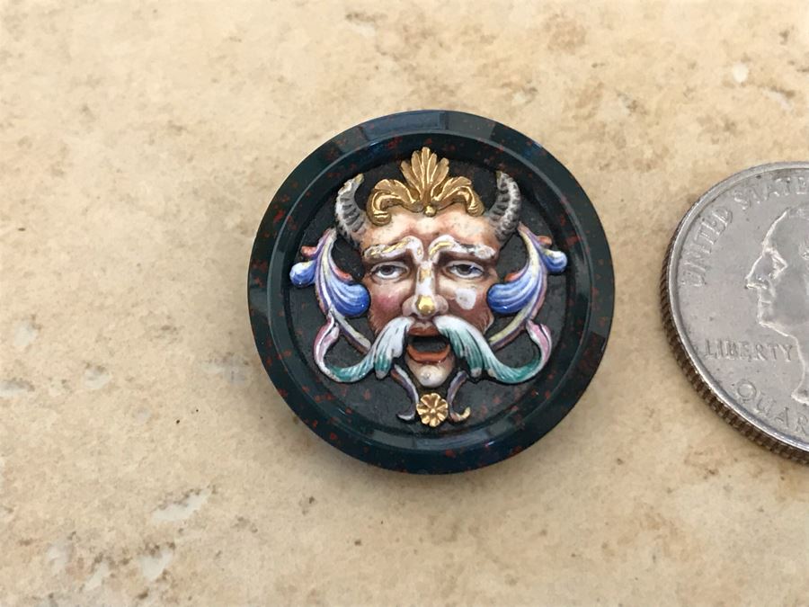 JUST ADDED - Vintage Hand Painted Pin Brooch [Photo 2]