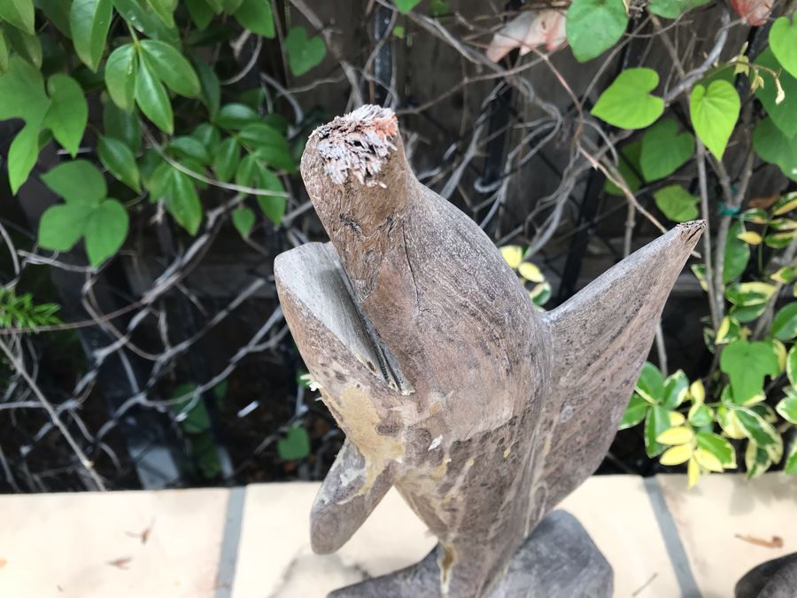 Collection Of Carved Wooden Sculptures: Pelicans, Dolphin, Sailfish And Cactus 14H-20H [Photo 5]