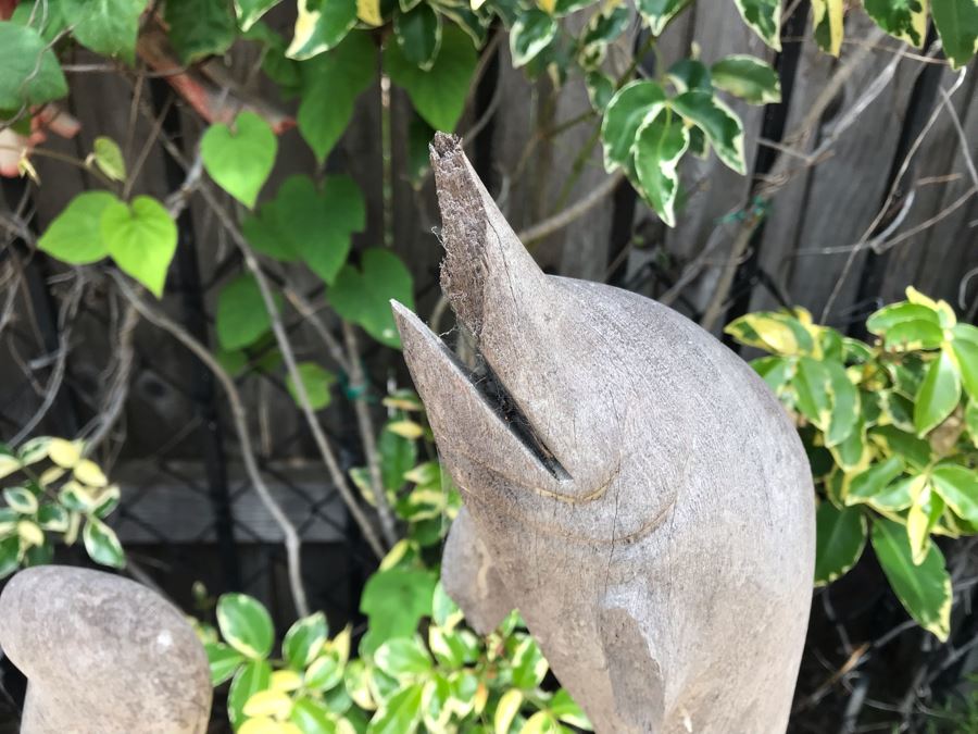 Collection Of Carved Wooden Sculptures: Pelicans, Dolphin, Sailfish And Cactus 14H-20H [Photo 8]