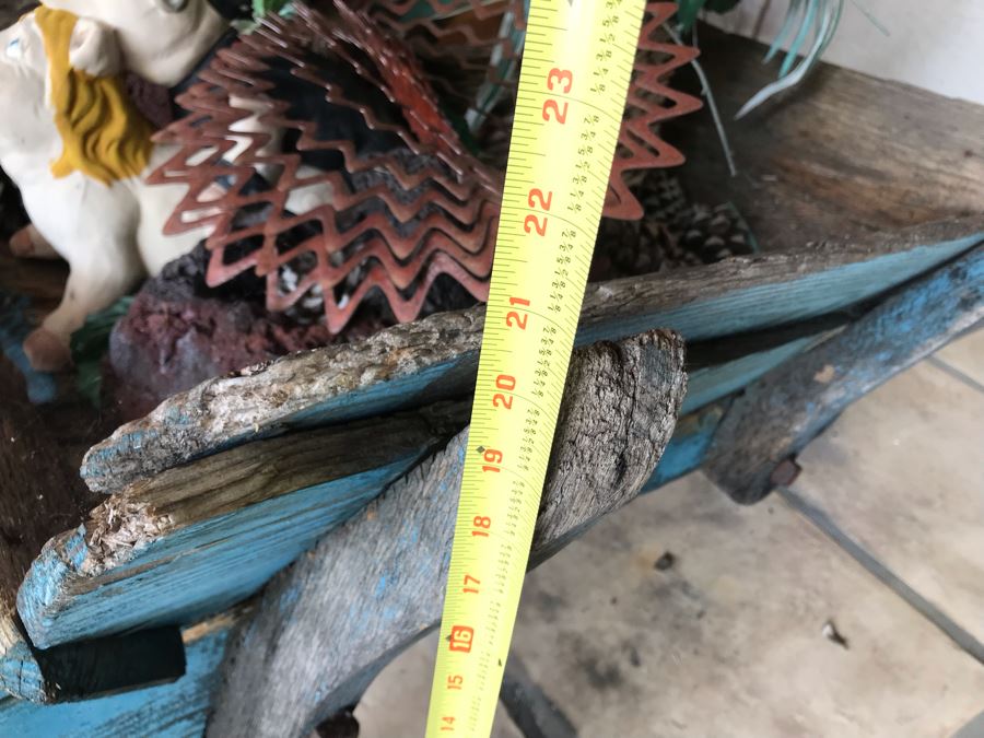 Vintage Painted Shabby Chic Wheelbarrow Planter 54W X 29D X 21H [Photo 9]