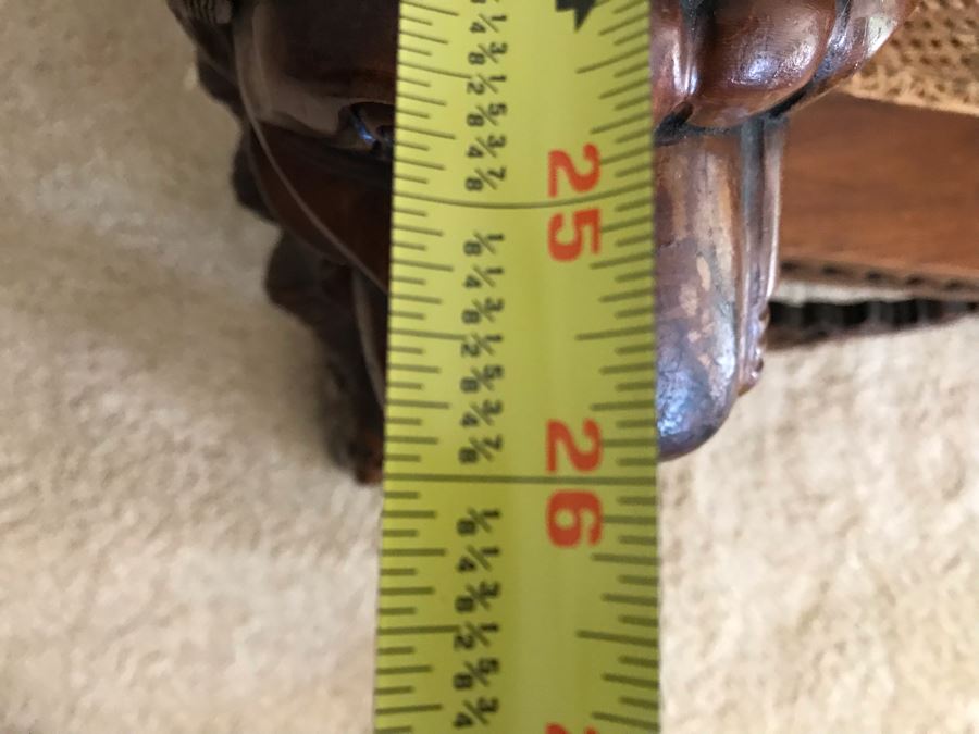 Large Carved Wooden Kings Throne Chair Gothic With Cane Seat And Back Made In Indonesia 36W X 26D X 70H [Photo 26]