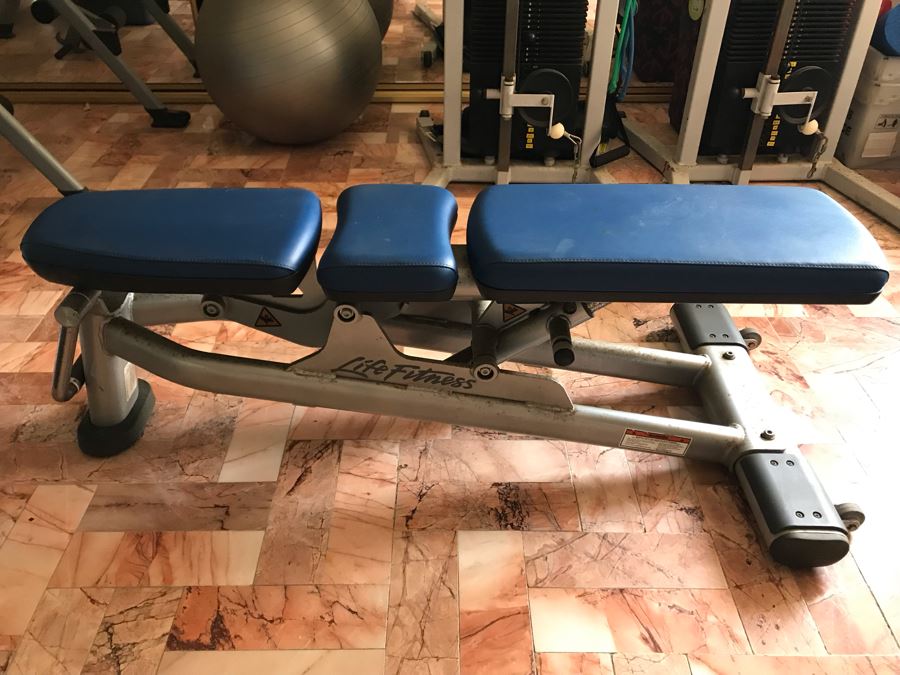 Life Fitness Commercial Gym Adjustable Weightlifting Workout Bench 50W
