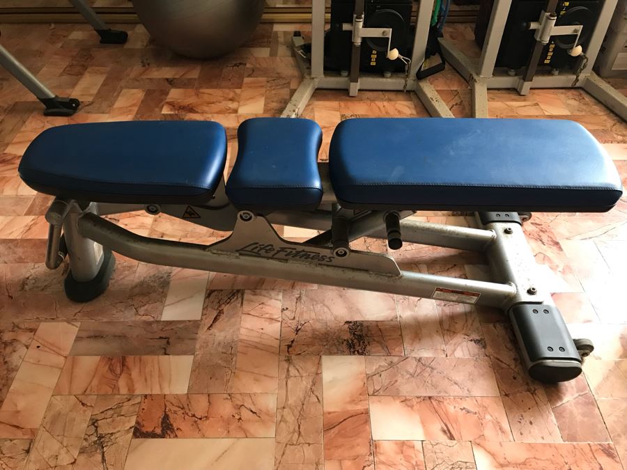 Life Fitness Commercial Gym Adjustable Weightlifting Workout Bench 50W X 25D X 17H [Photo 4]