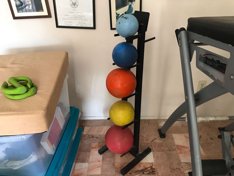 Plyo-Balls With Metal Rack 12W X 12D X 42H