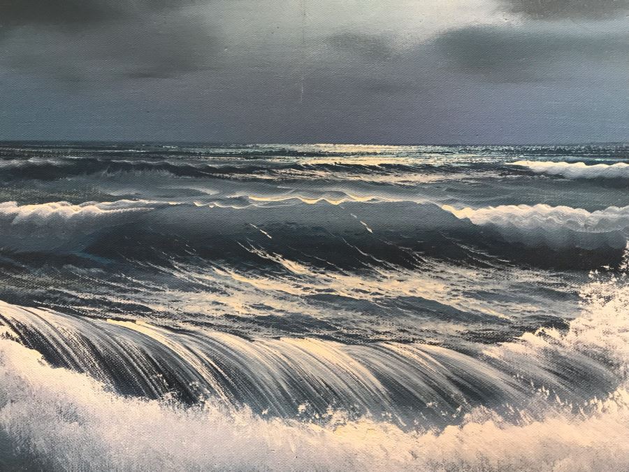 Original Seascape Oil Painting On Canvas By Hamilton 36 X 24 [Photo 6]