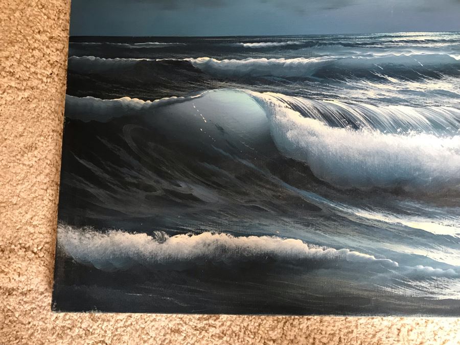 Original Seascape Oil Painting On Canvas By Hamilton 36 X 24 [Photo 3]