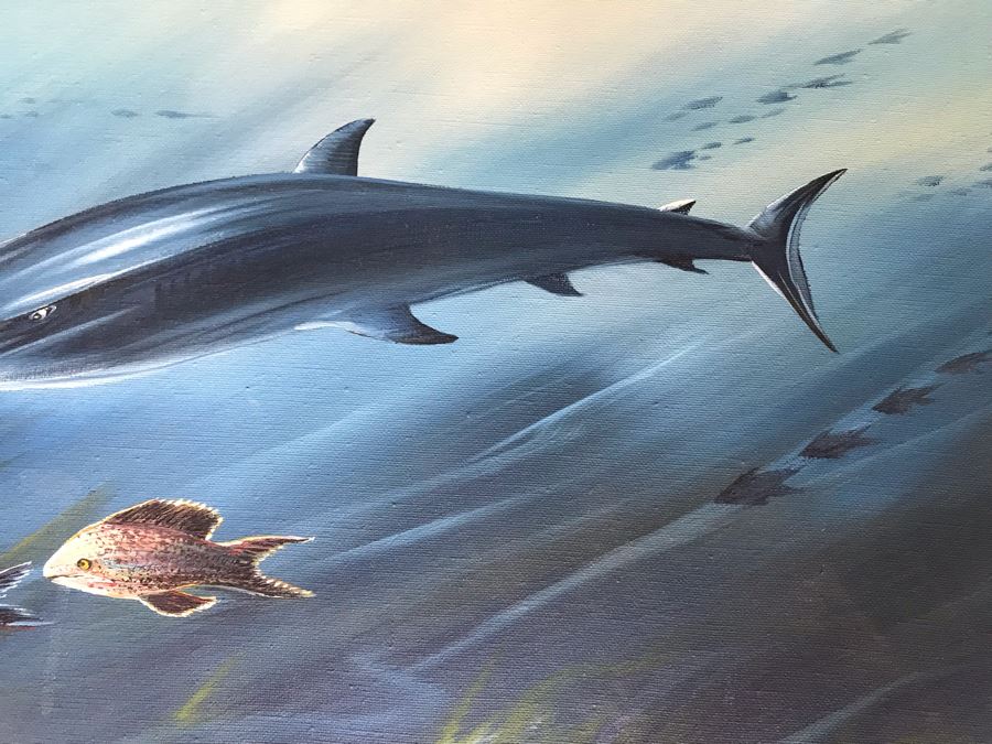 Original Signed Marine Life Painting 24 X 18 [Photo 5]
