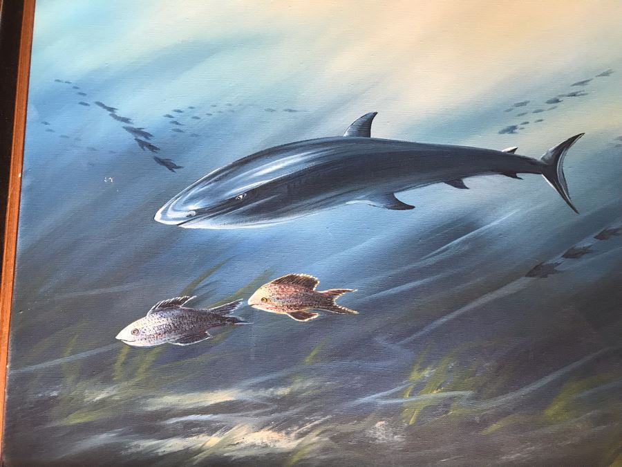 Original Signed Marine Life Painting 24 X 18 [Photo 3]