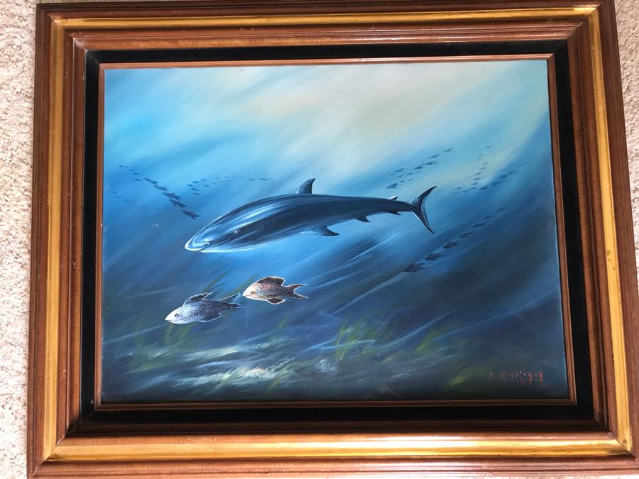 Original Signed Marine Life Painting 24 X 18 [Photo 2]