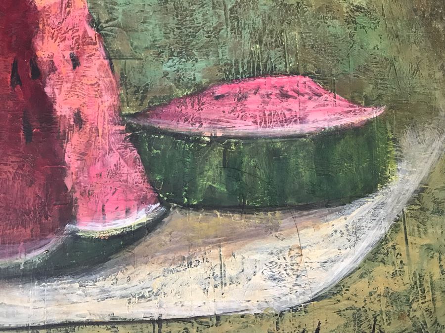 Original Still Life Watermelon Painting By Valenzuela 12 X 8 [Photo 5]