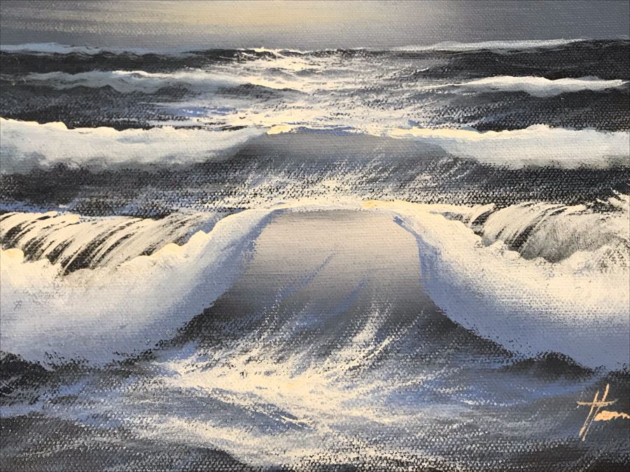 Original Seascape Oil Painting By Hamilton 10 X 8 [Photo 5]