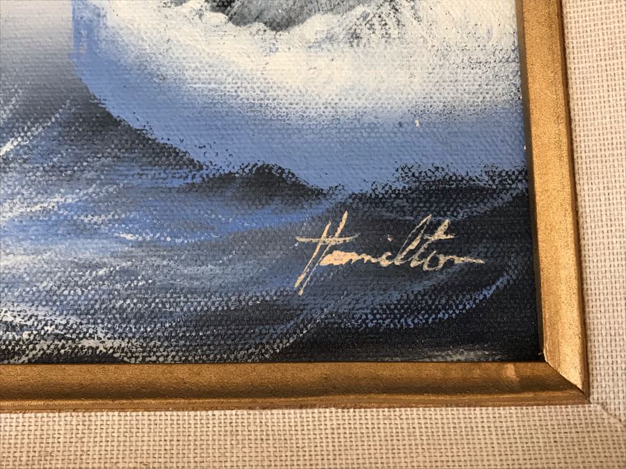 Original Seascape Oil Painting By Hamilton 10 X 8 [Photo 6]