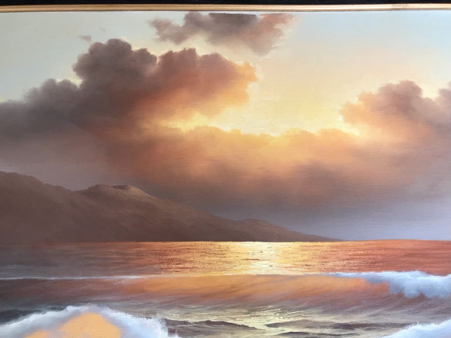 Original Seascape Oil Painting With Impressive Lighting By Jorge Prieto B 48 X 28 [Photo 6]
