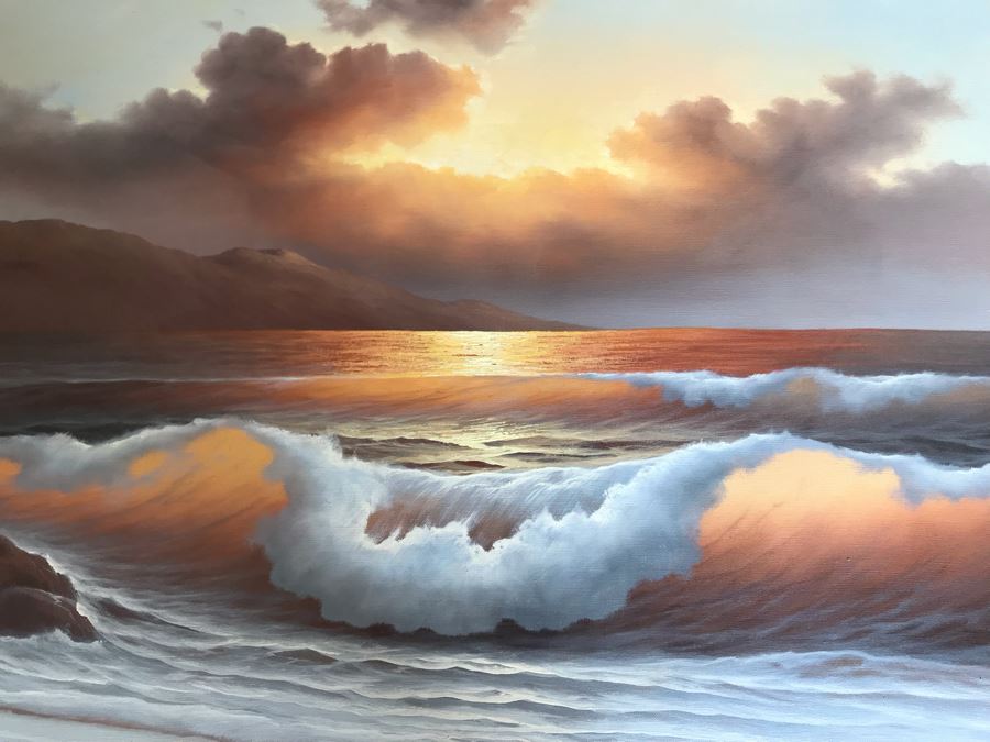 Original Seascape Oil Painting With Impressive Lighting By Jorge Prieto B 48 X 28 [Photo 10]