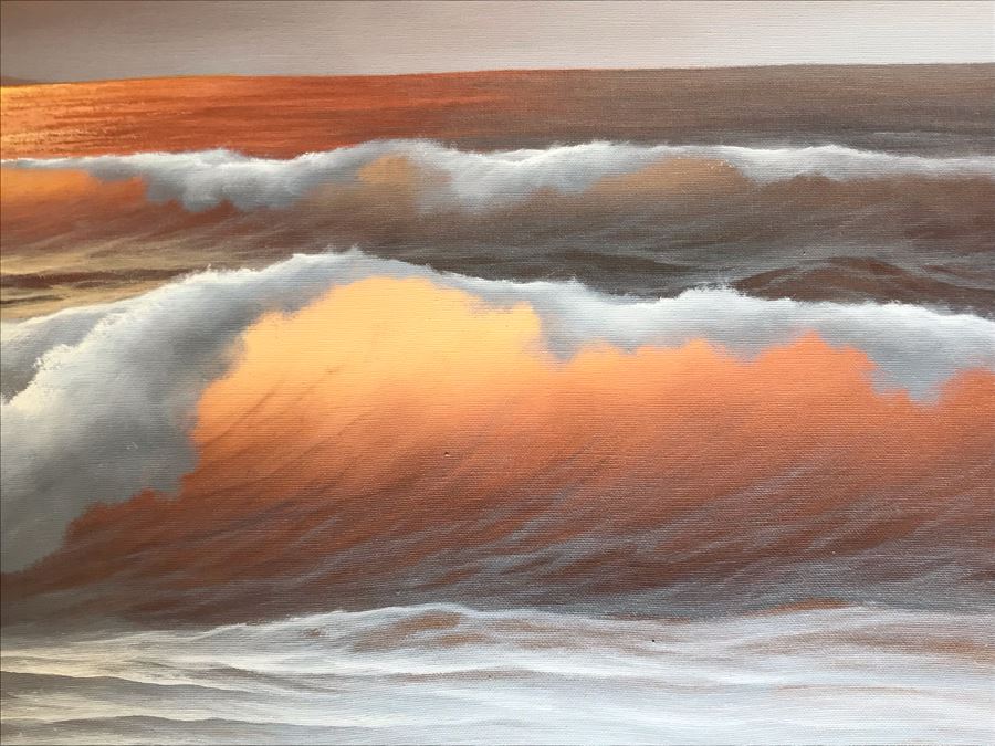 Original Seascape Oil Painting With Impressive Lighting By Jorge Prieto B 48 X 28 [Photo 9]