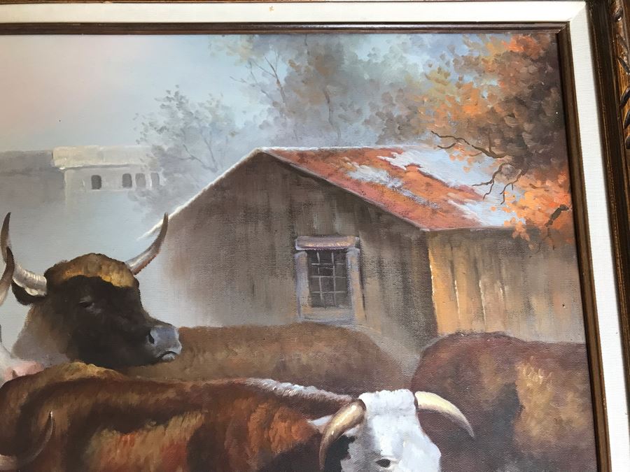 Original Cattle Cowboy Western Painting By Terry Slenz 36 X 24 [Photo 9]